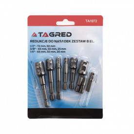 Set de 8 adaptoare pentru bormasina 1/4 3/8 1/2" TA1072 TAGRED - Img 3