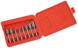 Set freze pe tijă pentru metal HSS, 8 piese, pentru fasonare, netezire și îndepărtare material, MaxRom V05040 - Img 3
