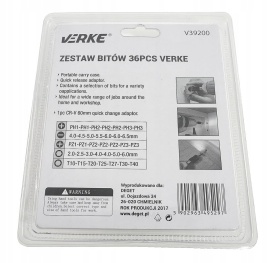 Set profesional biți VERKE 36 piese, 35 biți 25 mm din oțel crom-vanadiu S2 cu adaptor magnetic rapid - Img 8