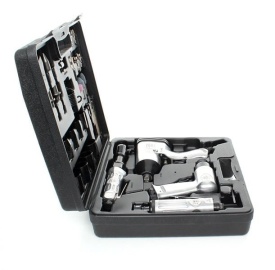 Set profesional de scule pneumatice KraftDele KD1421, 34 piese, cu pistol de impact, ciocan pneumatic, șurubelniță și polizor - Img 5