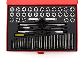 Set profesional de tarozi și filiere KraftDele KD10251, 60 piese, pentru refacerea și realizarea filetelor