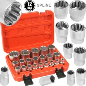 Set tubulare 12 puncte 1/2 inch 8-36 mm, 21 piese, din oțel CrV, în valiză de depozitare, MaxRom - Img 8