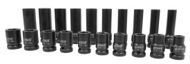 Set tubulare de impact 1/2 inch MaxRom, lungi și scurte, 20 piese, 10-19 mm, oțel crom-molibden pentru service și vulcanizare - Img 5