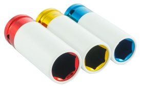 Set tubulare de impact pentru jante din aluminiu VERKE, 3 piese 17/19/21 mm, 1/2 inch, protecție pentru jantă - Img 3