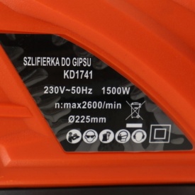 Șlefuitor pentru gips, glet și tencuieli KraftDele KD1741, 1500W, disc 225 mm, iluminare LED și sistem de aspirare praf - Img 4