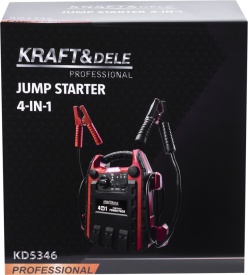 Starter auto multifuncțional 4 în 1 KraftDele KD5346, 12V, 22Ah, 1200A, cu compresor, lanternă LED și alimentare USB - Img 10