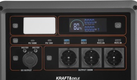 Stație de alimentare portabilă KraftDele KD5532, 1152Wh, 1200W, LiFePO4, cu 3 prize AC 230V și încărcare solară XT60 - Img 7