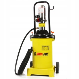 Stație pneumatică de gresare Mar-Pol 12L, pompă de gresare cu furtun 5 m și pistol rotativ pentru utilaje și echipamente cu niplu M78059