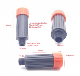 Supapa aer comprimat pentru cap compresie filet M16 16mm 3/8" NR.950