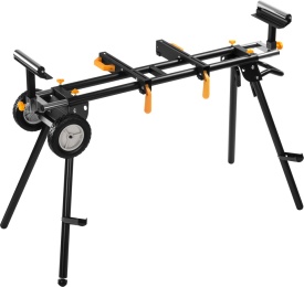 Suport profesional pentru ferăstrău staționar Kraft&Dele KD11873 – Extensibil 216 cm, Picioare pliabile, Role de ghidare și Roți de transport - Img 4