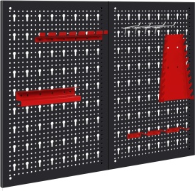 Tablică metalică perforată pentru scule KraftDele KD11896, montaj pe perete, 80 x 60 cm, cu suporturi și cârlige incluse - Img 5