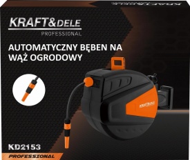 Tambur automat furtun grădină 30m + 2m KraftDele KD2153 – 1/2”, montaj perete, retragere automată - Img 12