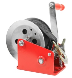 Troliu manual cu manivelă 850 kg, bandă 10 m și cârlig cu siguranță, pentru tractare, tensionare și fixare, MaxRom V87248 - Img 5
