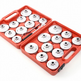 Trusă chei pentru filtre de ulei 23 piese KraftDele KD10501, cu 21 adaptoare, clichet 1/2 și cheie inelară 27 mm - Img 3
