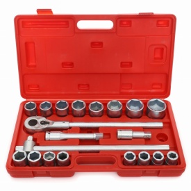 Trusă chei tubulare mari 3/4 KraftDele KD304, 21 piese hexagonale pentru service auto, utilaje și lucrări grele