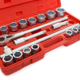 Trusă chei tubulare mari 3/4 KraftDele KD304, 21 piese hexagonale pentru service auto, utilaje și lucrări grele - Img 6
