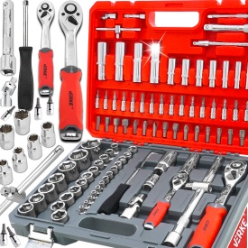 Trusă chei tubulare MaxRom 94 piese cu valiză, set profesional din oțel Cr-V pentru service auto și atelier