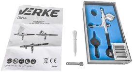 Aerograf de precizie VERKE AB-130, pistol pentru vopsire fină și retușuri, duză 0,3 mm, rezervor 7 ml - Img 8
