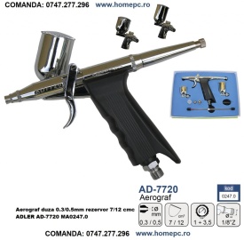 Aerograf duza 0.3/0.5mm rezervor 7/12 cmc ADLER AD-7720 MA0247.0 – Kraft&Dele