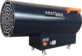 Aerotermă pe gaz LPG 100 kW KraftDele KD11707 cu termostat automat, reductor și furtun pentru încălzirea spațiilor mari
