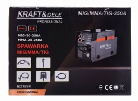 Aparat de sudură invertor KraftDele KD1884 MIG/MMA/TIG 250A, 230V, pentru atelier, garaj și lucrări universale - Img 12