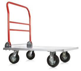 Cărucior platformă pentru transport Mar-Pol M80088, capacitate 500 kg, mâner pliabil și 4 roți pentru marfă, colete și mobilier - Img 3