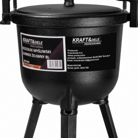 Ceaun din fontă 8L KraftDele KD4186 cu capac și picioare detașabile, pentru gătit la foc deschis și preparate tradiționale - Img 2