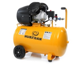 Compresor aer 100L 3kW (4CP) Huragan M88003 – 2 pistoane în V, 10 bar, separator inclus, bobinaj cupru