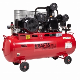 Compresor de aer cu ulei KraftDele KD1477, 100L, 3 pistoane, 5,2 CP, 8 bar, cu separator integrat, transmisie pe curea - Img 6