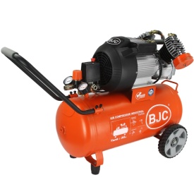 Compresor de aer Mar-Pol BJC JN-30V 50L, 3 CP, 2 pistoane, presiune maximă 10 bar, cu roți și manometre - Img 4