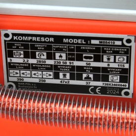 Compresor de aer Mar-Pol M88410, 50L, 3 CP, 2 pistoane, 8 bar, cu roți și manometre pentru garaj, atelier și gospodărie - Img 9
