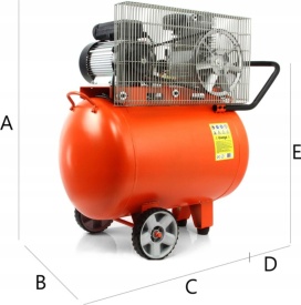 Compresor de aer profesional 115L BJC Z-2065 – 10 bar, motor 2.2kW (3CP), transmisie pe curea, debit real 270 l/min B88014Z - Img 9