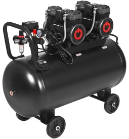 Compresor Fără Ulei 100L 2x2200W 585L/min – Putere Industrială pentru Atelier & Stomatologie | KraftDele KD4083 - Img 2