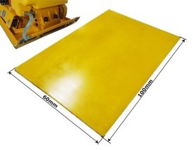 Covor din cauciuc pentru placă compactoare Mar-Pol, 100 x 60 cm, grosime 8 mm, protecție pentru pavaj și suprafețe sensibile