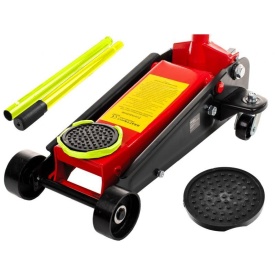 Cric hidraulic auto low profile 4T KraftDele KD355, ridicare 135-495 mm, cu roți și mâner din 2 piese
