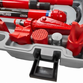 Depărtător hidraulic 10T KraftDele KD327 cu pompă separată, extensii și accesorii, pentru tinichigerie și service auto - Img 10