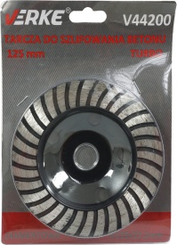 Disc diamantat tip cupă turbo VERKE 125 mm pentru șlefuirea betonului, pietrei, granitului și cărămizii - Img 7
