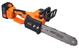 Drujbă electrică cu acumulator KraftDele KD5125, 21V, 2 baterii 4Ah, 12 inch, cu 2 lanțuri și 2 lame, în valiză