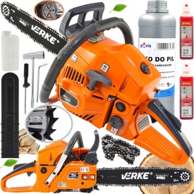 Drujbă pe benzină MaxRom CS58T, 3 CP, 55 cm³, lamă de tăiere 38 cm, pentru lemn de foc, arbori mici și lucrări gospodărești