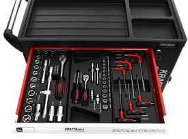 Dulap mobil cu scule 263 piese KraftDele KD362 – cărucior atelier cu 6 sertare și dulap lateral - Img 9