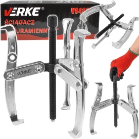 Extractor triplu pentru rulmenți 8 inch cu filet trapezoidal, 3 brațe din oțel CR-V, MaxRom V84833