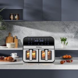 Friteuză cu aer cald KraftDele KD4179, 9L, 2500W, cu 2 compartimente de 4,5L, panou LCD și funcție SYNC - Img 11