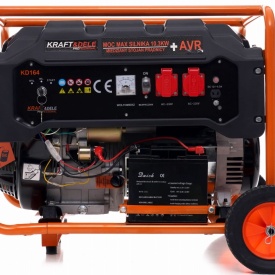 Generator de curent monofazat KraftDele KD164, 5500W, 230V/12V, pornire electrică și manuală, rezervor 25L
