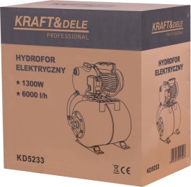 Hidrofor 1300W 6000L/h cu rezervor 50L KraftDele KD5233 – pompă hidrofor pentru casă și grădină - Img 11