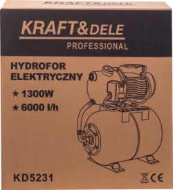 Hidrofor 24L KraftDele KD5231 – 1300W, 6000L/h, 55m refulare, 5.5 bar, presiune stabilă - Img 12