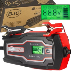 Încărcător redresor automat cu microprocesor Mar-Pol BJC BC-10A 6V/12V pentru acumulatori auto, AGM, gel și LiFePO4 12V