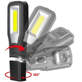 Lampă de lucru LED MaxRom 550 lm + 250 lm, acumulator 2000 mAh și bază de încărcare, pentru service și atelier - Img 6
