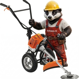 Motocoasă pe roți pe benzină KraftDele KD5188, 5,2 CP, cu cap fir, disc vidia și perie pentru curățarea rosturilor - Img 12
