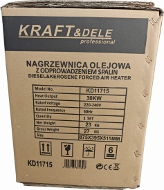 Nagrzewnică pe motorină KraftDele KD11715, 30 kW, cu termostat și evacuare gaze pentru încălzirea spațiilor închise - Img 10