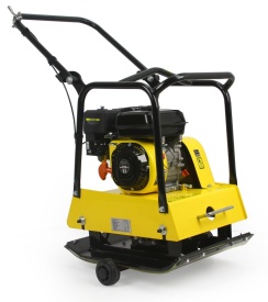 Placă compactoare 120kg MAR-POL M79517 – 6.5 CP, forță centrifugală 18kN, adâncime 35cm, sistem anti-vibrații, roți transport
